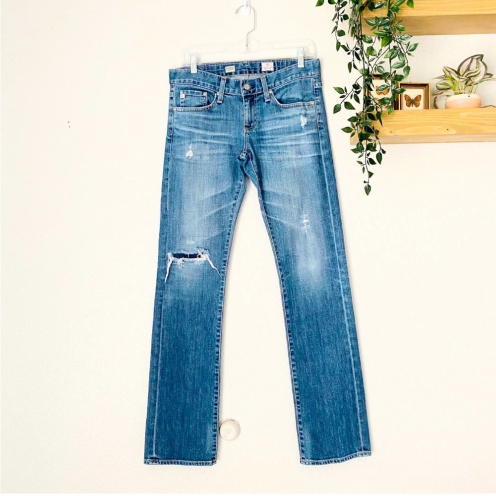 🌿 AG ADRIANO GOLDSCHMIED Tomboy Relaxed Straight Jeans Size 27